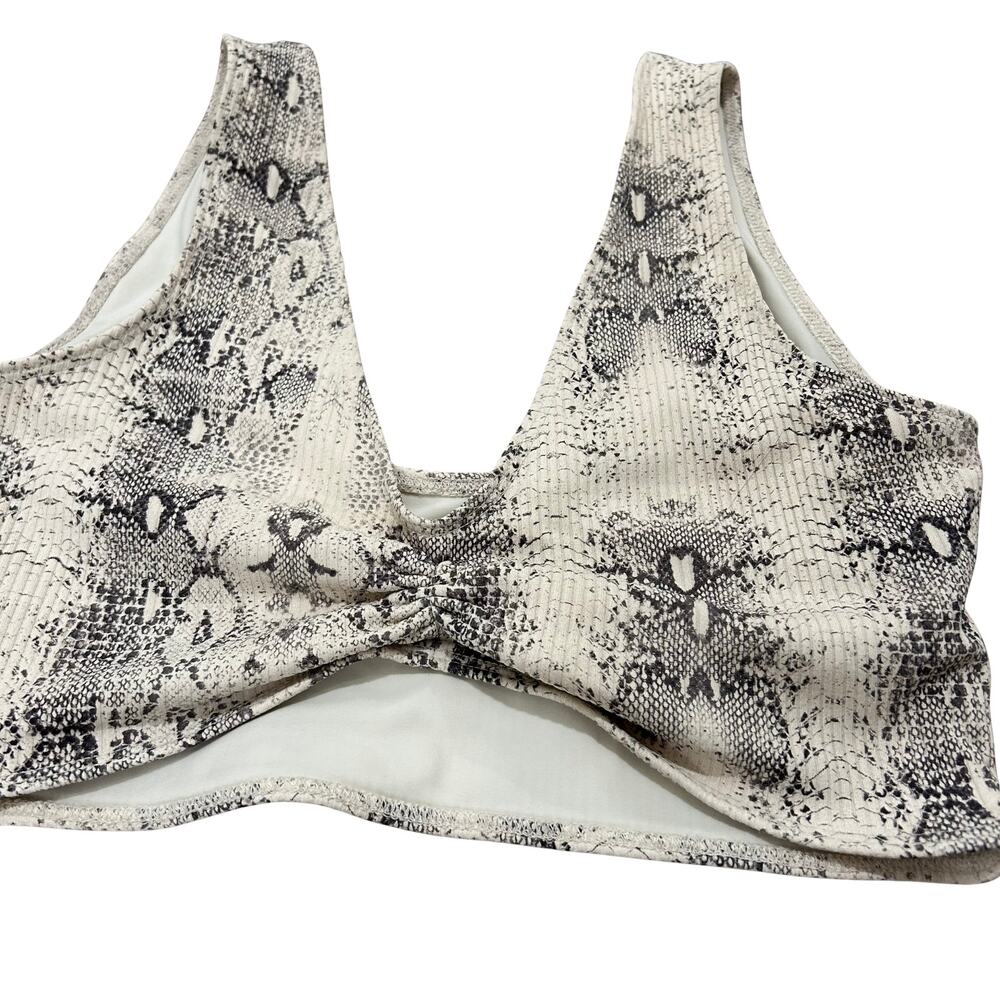 Montce Kim Variation Surf Top Snake Rib Print Sports Bra Bikini Swim Large - Picture 5 of 14